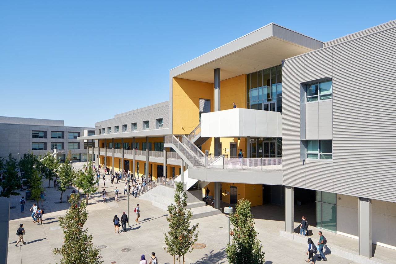 Aerial view of the Classroom and Office Building 1.